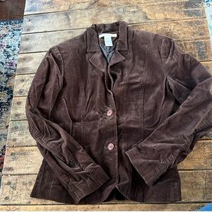Cote Femme Sz 6 Lined & Fitted Brown Corduroy Women's Blazer